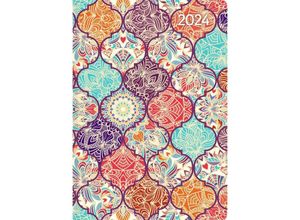 4251732339319 - Ladytimer Mini Oriental 2024 - Taschen-Kalender 8x115 cm - Muster - Weekly - 144 Seiten - Notiz-Buch - Edition