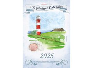 4251732341053 - 100-jähriger Kalender 2025 - Bildkalender 237x34 cm - mit Wetterprognosen Bauernregeln und liebevollen Illustrationen - Wandkalender - Alpha Edition