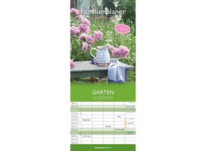 4251732341398 - Edition - Gärten 2025 Familienplaner 195x45cm Familienkalender mit 5 Spalten für Termine Mondphasen Kalenderwochen Ferientermine DE AT CH