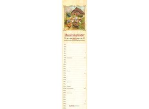 4251732341473 - Alpha Edition - Streifenplaner Bauernkalender 2025 113x495cm Kalender mit einer Spalte für Termine Jahresübersichten 100-jähriger Kalender Feri