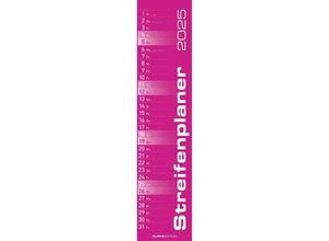 4251732341510 - Alpha Edition - Streifenplaner PINK 2025 113x495cm Streifenkalender mit einer Spalte für Termine Jahresübersichten 100-jähriger Kalender Ferien