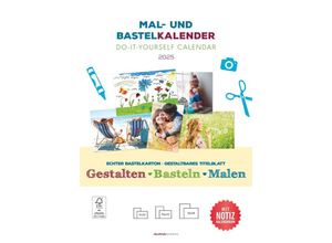 4251732341848 - Alpha Edition - Mal- und Bastelkalender weiß 2025 21x297cm Do it yourself Kalender mit Seiten aus hochwertigem Bastelkarton gestaltbares Titelblat