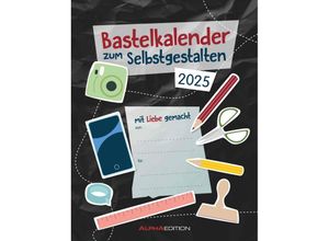 4251732341879 - Edition - Do-it Yourself schwarz 2025 Foto-Bastelkalender 24x31cm Bastelkalender mit Seiten aus hochwertigem Bastelkarton gestaltbares Titelb