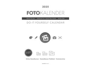 4251732341916 - Alpha Edition - Foto-Bastelkalender weiß 2025 21x297cm Do it yourself Kalender mit Seiten aus hochwertigem Bastelkarton gestaltbares Titelblatt F