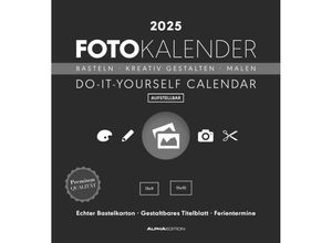 4251732341930 - Edition - Foto-Bastelkalender schwarz 2025 16x17cm Do it yourself Kalender mit Seiten aus hochwertigem Bastelkarton gestaltbares Titelblatt u