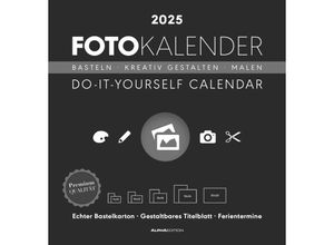 4251732341985 - Edition - Foto-Bastelkalender schwarz 2025 32x33cm Do it yourself Kalender mit Seiten aus hochwertigem Bastelkarton gestaltbares Titelblatt