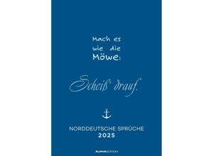 4251732342128 - Edition - Norddeutsche Sprüche 2025 Bildkalender 297x42cm Kalender mit humorvollen Sprüchen auf jedem Monatsblatt Monatsübersicht Feiertage