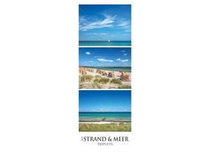 4251732342241 - Strand & Meer Triplets 2025 - Streifenkalender XXL 25x69 cm - Bildkalender im Hochformat - Wandkalender - Wandplaner - Strandkalender - Deutsche Küste