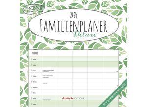 4251732343125 - Familienplaner Deluxe 2025 - Broschürenkalender 30x30 cm (30x60 geöffnet) - Kalender mit Platz für Notizen - 5 Spalten - Bildkalender - Wandkalender