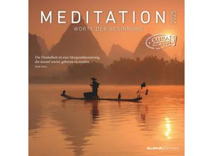 4251732343149 - Meditation 2025 - Broschürenkalender 30x30 cm (30x60 geöffnet) - Kalender mit Platz für Notizen - inkl Poster - mit Sprüchen - Bildkalender - Wandpla