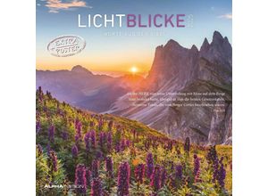 4251732343156 - Lichtblicke 2025 - Broschürenkalender 30x30 cm (30x60 geöffnet) - Kalender mit Platz für Notizen - inkl Poster - Bibelzitate - Bildkalender - Wandkal