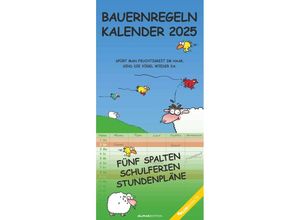 4251732343231 - Edition - Bauernregeln 2025 Familienplaner 22x45cm Familienkalender mit 5 Spalten für Termine Mondphasen Kalenderwochen Ferientermine DE AT