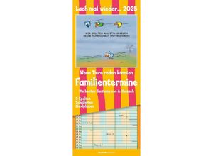 4251732343255 - Edition - Lach mal wieder 2025 Familienplaner 195x45cm Familienkalender mit 5 Spalten für Termine Mondphasen Kalenderwochen Ferientermi