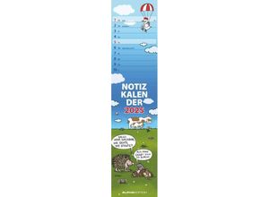 4251732343286 - Edition - Notizkalender Humor 2025 Streifenplaner 15x64cm Kalender mit lustigen Cartoons und Sprüchen Monatsübersicht Notizmöglichkeiten für