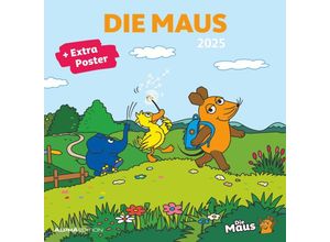 4251732343965 - Die Maus 2025 - Broschürenkalender 30x30 cm (30x60 geöffnet) - Kalender mit Platz für Notizen - inkl Poster - Wandplaner - Bildkalender - Wandkalende