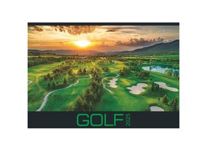 4251732344122 - Alpha Edition - Golf 2025 Bildkalender 485x34cm Wandkalender mit hochwertigen Motiven für jeden Monat mit Infos zum abgebildeten Motiv Kalenderwo