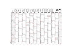 4251732344603 - Edition - Jahresplaner XL 2025 Plakatkalender 100x70cm Jahreskalender mit 14 Monaten-Übersicht Ferienterminen und deutschem Kalendarium Arbe