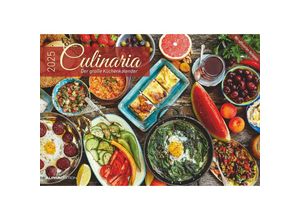 4251732344610 - Culinaria - Der große Küchenkalender 2025 - Bildkalender 42x29 cm (42x58 geöffnet) - Rezeptkalender - inkl Saisonkalender - mit Platz für Notizen