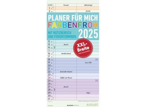 4251732344689 - Alpha Edition - Planer für mich XL 2025 Familienplaner 22x45cm Familienkalender mit 2 Spalten für Termine viel Platz für Notizmöglichkeiten Ferien