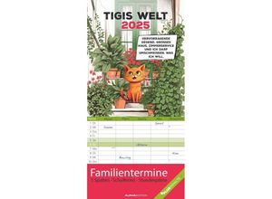 4251732344696 - Edition - Tigi 2025 Familienplaner 22x45cm Familienkalender mit 5 Spalten für Termine Pollenflugkalender Bilder generiert durch Midjourney