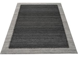 4251735605152 - Teppich HOME AFFAIRE Amina Teppiche Gr B L 120 cm x 170 cm 6 mm 1 St grau (anthrazit grau) Baumwollteppiche mit Bordüre Wohnzimmer