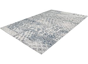 4251735636491 - Teppich CALO-DELUXE Rico 404 Teppiche Gr B L 160 cm x 230 cm 10 mm 1 St blau (dunkelblau elfenbeinfarben) Esszimmerteppiche In- und Outdoor geeignet Wohnzimmer