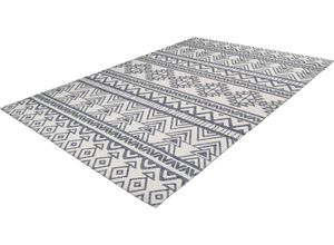 4251735636576 - Teppich CALO-DELUXE Rico 505 Teppiche Gr B L 160 cm x 230 cm 10 mm 1 St bunt (anthrazit elfenbeinfarben) Esszimmerteppiche In- und Outdoor geeignet Wohnzimmer