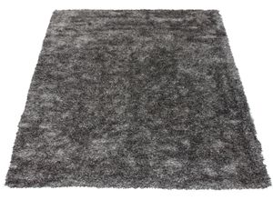 4251735643925 - Hochflor-Teppich BRUNO BANANI Alga Teppiche Gr B L 120 cm x 170 cm 40 mm 1 St grau (grau weiß) Esszimmerteppiche Uni-Farben besonders weich und kuschelig