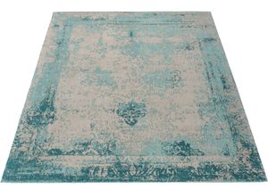 4251735648746 - Teppich HOME AFFAIRE Bosco Teppiche Gr B L 120 cm x 170 cm 10 mm 1 St blau (türkis) Baumwollteppiche Vintage Design Wohnzimmer