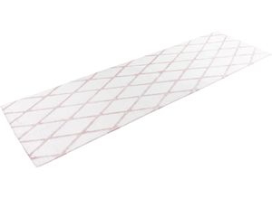 4251735660885 - Läufer HOME AFFAIRE Tilana Teppiche Gr B L 80 cm x 250 cm 20 mm 1 St rosa (weiß rosé) Teppichläufer besonders weich durch Mikrofaser Rauten-Design