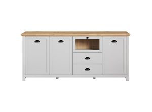 4251737600384 - Ebuy24 - Landside Sideboard 3 Türen 2 Schubladen 1 Klappe grau