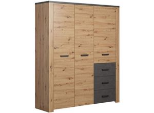 4251737625806 - Trendteam - FollowSZ Kleiderschrank Eiche dekor grau