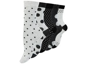 4251742104808 - Paolo Renzo® Damen Baumwoll Socken gepunktet 15 Paar - Größe 35 38