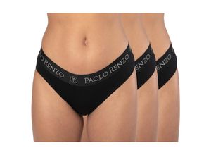 4251742106055 - Paolo Renzo® Damen Baumwoll Slip SPORT LINE 6 Paar - Größe XL - Schwarz