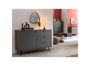 4251744808896 - Dynamic24 - Sideboard 118 cm Walnuss Grau 395936