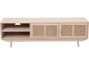 4251744809305 - Lowboard SALESFEVER Sideboards Gr B H T 150 cm x 45 cm x 36 cm Lowboard 150 x 36 cm Rattangeflecht beige (natur) Lowboards Türfronten aus Rattangeflecht Wiener Geflecht