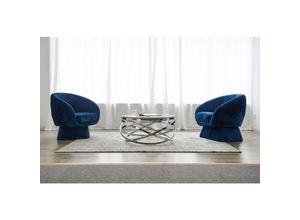 4251744812978 - Dynamic24 - Couchtisch Silber ø 80 cm 371527