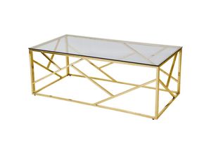 4251744813012 - Dynamic24 - Couchtisch Gold Grau 120x60 cm 371565