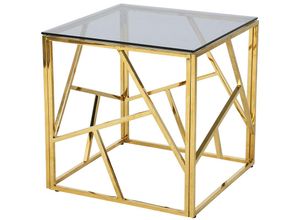 4251744813036 - Dynamic24 - Beistelltisch Gold Grau 55x55 cm 371589