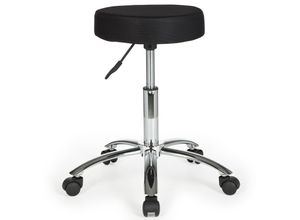 4251745757247 - Ergonomischer Rollhocker ARNO mit gepolsterter Sitzfläche 360° drehbar bis 100 kg Schwarz Weiß