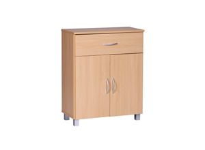 4251745758633 - Sideboard mit 2 Türen und Schublade Elegantes Design graue Füße verstellbarer Einlegeboden Baumwolltuch-Reinigung