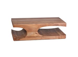 4251745758848 - Couchtisch TEKO Massivholz 2 Ablagefächer 118x38x70 cm handgefertigt pflegeleicht