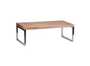 4251745763194 - Couchtisch ISEN Massivholz Chromfüße 120x40x60 cm handgefertigt Sheesham Akazie