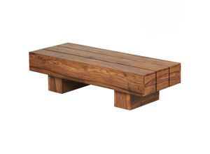 4251745763286 - Massivholz Couchtisch SAAR 120x45 cm Akazien- Sheeshamholz handgefertigt pflegeleicht