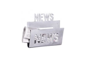 4251745765044 - Aluminium Zeitungshalter News stilvolles Wandelement 30x27 cm großes Ablagefach optisch ansprechend und praktisch