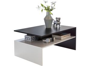 4251745766096 - Moderner zweifarbiger Couchtisch in Schwarz und Weiß 90x60 cm Melaminharzbeschichtung