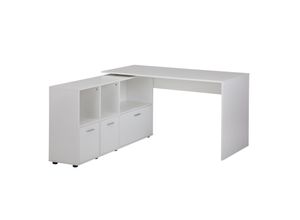 4251745766140 - Eckschreibtisch mit integriertem Regal und Schubladen 136x1555 cm ideal für Home Office