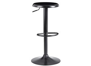 4251745768441 - Moderne Barhocker höhenverstellbar mit Fußablage Schwarz 40x58-79cm