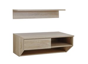 4251745781792 - Hängeschrank mit Wandregal Sonoma Eiche Schublade 15 cm Materialstärke