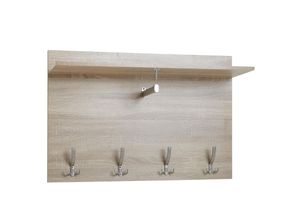 4251745781815 - Wandgarderobe Sonoma Eiche Doppelhaken Kleiderstange 90x60 cm